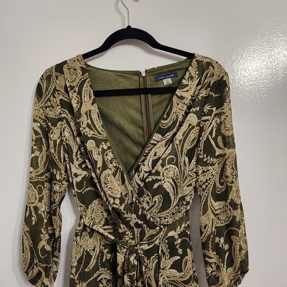 Tommy Hilfiger Olive and Cream Midi Dress - Picture 4 of 9